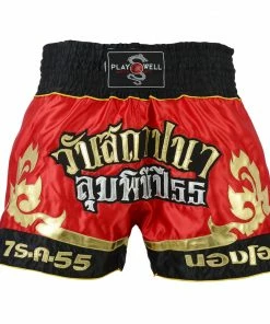 Playwell Muay Thai Competition Tribal Fight Shorts - Red