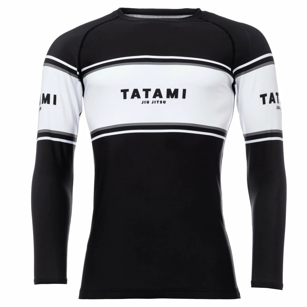 Playwell Tatami Adults Fraction Long Sleeve Rash Guard - Black Tatami Fightwear 1 Playwell Tatami Adults Fraction Long Sleeve Rash Guard - Black Tatami Fightwear