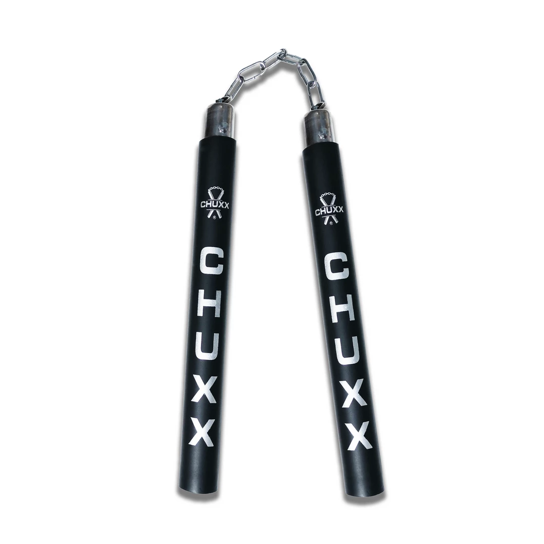 CHUXX Nunchucks CHUXX Martial Arts Premium Black/Silver Chain Practice Nunchaku With Case 6 CHUXX Nunchucks CHUXX Martial Arts Premium Black/Silver Chain Practice Nunchaku With Case