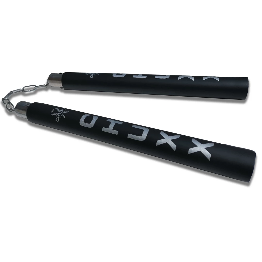 CHUXX Nunchucks CHUXX Martial Arts Premium Black/Silver Chain Practice Nunchaku With Case 5 CHUXX Nunchucks CHUXX Martial Arts Premium Black/Silver Chain Practice Nunchaku With Case