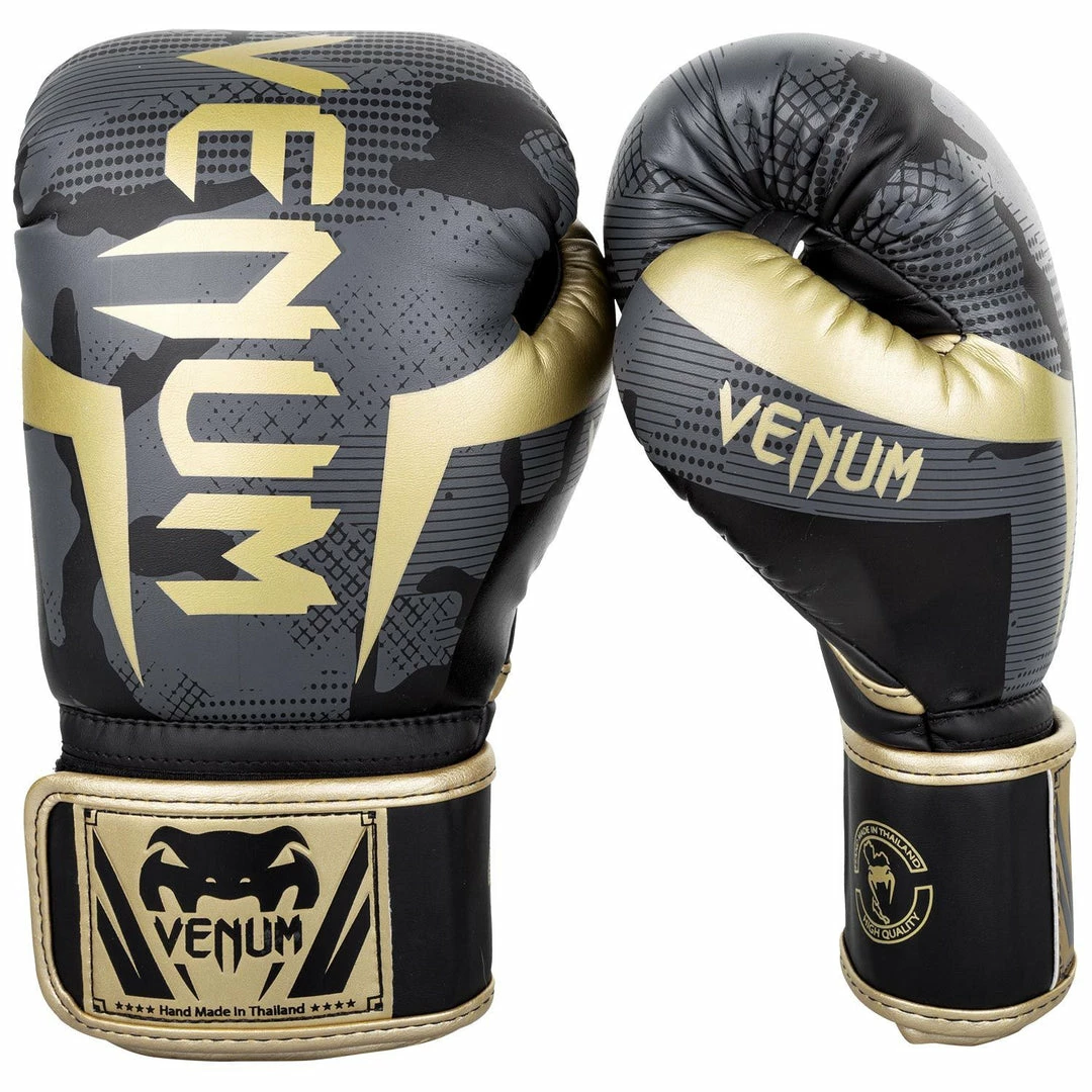 Playwell Venum Elite Boxing Gloves Dark Camo/Gold 1 Playwell Venum Elite Boxing Gloves Dark Camo/Gold