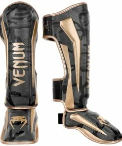Playwell Shin Protection Venum MMA Muay Thai Elite Shin Guards Camo/Gold