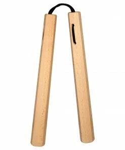 Playwell NR-036W: Nunchaku Octagonal With Cord: White Oak Nunchucks