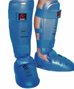 Playwell WKF Approved Karate Shin Instep Guards WKF Approved Karate Protective Equipment