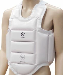 Playwell WKF Approved Karate Protective Equipment WKF Approved Kids Karate White Body Armour