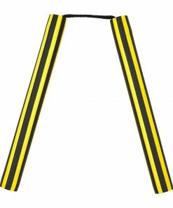 Playwell Nunchucks NR-014B: Foam Nunchaku With Cord Yellow / Black Stripes