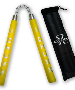 CHUXX Martial Arts Premium Yellow Chain Practice Nunchaku With Case