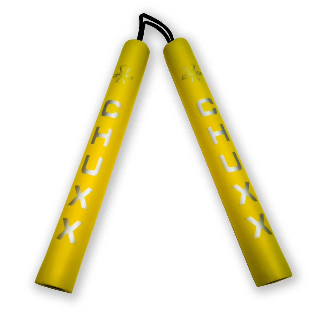 CHUXX Martial Arts Yellow Premium Rope Practice Nunchaku With Case 6 CHUXX Martial Arts Yellow Premium Rope Practice Nunchaku With Case