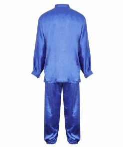 Playwell Tai Chi / Kung Fu Silk Uniform - Blue Tai Chi Uniforms And Suits