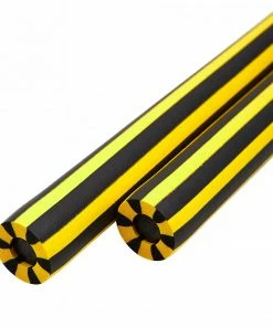 Playwell Nunchucks NR-014B: Foam Nunchaku With Cord Yellow / Black Stripes