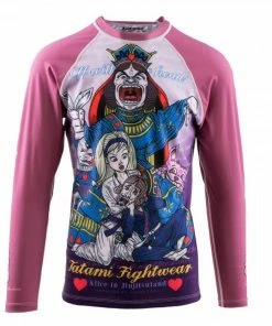 Playwell Tatami Pink "Alice In" Long Sleeve Kids Rash Guard Jiu Jitsu Gi Uniforms And Equipment