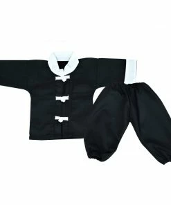 Playwell Traditional Kung Fu Uniforms Baby Kung Fu Suit - Black (Infant Uniform)