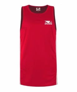 Playwell Bad Boy Pro Boxing Training Tank Top - Red Boxing Gowns, Shorts And Vests