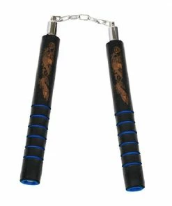 Playwell NR-028: Foam Nunchaku B.B With Grip : Blue Grips