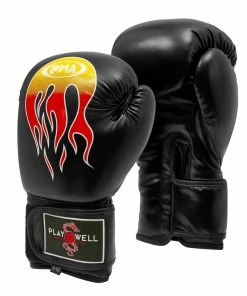 Playwell Boxing Pro Series Black Flames Gloves