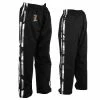 Playwell Cotton Full Contact Trousers Full Contact Trousers - Black W/ 2 Camo Stripes Cotton