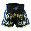 Playwell Kickboxing & Muay Thai Shorts Muay Thai Competition Mesh Tribal Fight Shorts - Black/Blue
