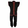 Playwell Kung Fu Sleeveless Suit: Black / Red