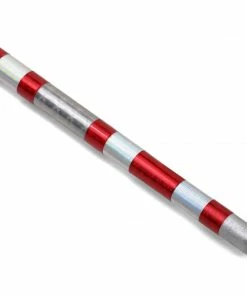 Playwell Bo Staffs - 60 Inches ( 5ft ) Chrome Competition Silver/Red Lotus Wood Bo Staff - 60 Inches