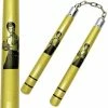 Playwell Deluxe Wooden Gold Bruce Lee Nunchucks B.B