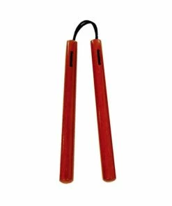 Playwell Nunchucks Nunchaku Round Red Oak With Cord - C109