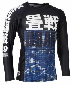 Playwell Tatami Adults Essential Camo Long Sleeve Rash Guard - Blue Tatami Fightwear 7 Playwell Tatami Adults Essential Camo Long Sleeve Rash Guard - Blue Tatami Fightwear