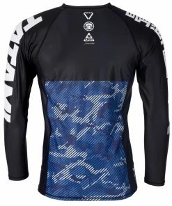 Playwell Tatami Adults Essential Camo Long Sleeve Rash Guard - Blue Tatami Fightwear 6 Playwell Tatami Adults Essential Camo Long Sleeve Rash Guard - Blue Tatami Fightwear