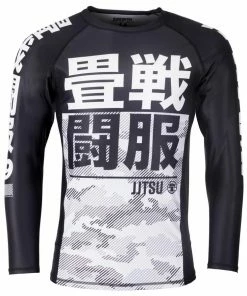 Playwell Tatami Fightwear Tatami Adults Essential Camo Long Sleeve Rash Guard - White