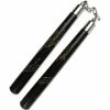 Playwell Deluxe Black Oak Carved Dragon Nunchucks B.B - C118