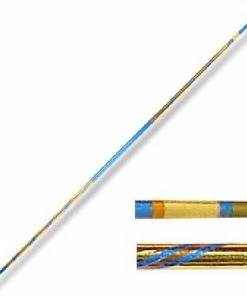Playwell Demo And Graphite Bo Staffs Chrome Competition Gold/Blue Lotus Wood Bo Staff - 72 Inches
