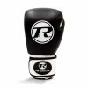 Playwell Boxing Gloves Ringside Boxing Leather Club Gloves Black - 16oz