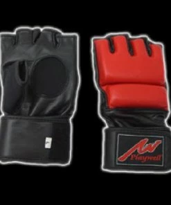 Playwell Pro MMA Genuine Leather Combat Gloves Mixed Martial Arts And Grappling Gloves