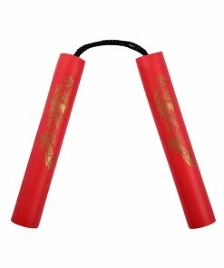 Playwell Nunchucks NR-001: 8 Inches Red Nunchaku Foam With Cord