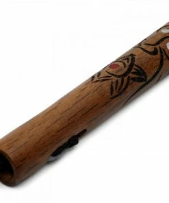 Playwell Deluxe Red Oak Carved Dragon Nunchucks Cord