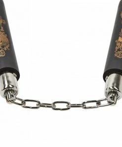 Playwell NR-018: 8 In Foam With Ball Bearing Chain: All Black Nunchucks