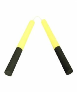 Playwell NR-012: Round Dense Foam Nunchaku Yellow/Black Nunchucks