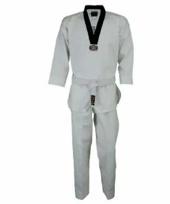 Playwell Taekwondo Uniforms And Trousers Korean Ultimate Taekwondo Uniform: Black V-neck