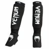 Playwell Venum Contact ElastIcated Shin Guards - Black/Red Venum MMA Shorts & Clothing