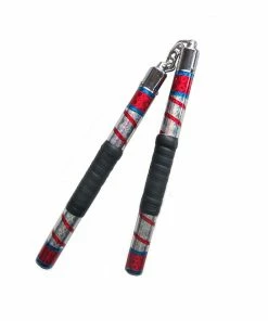 Playwell Nunchucks Chrome Elite Spiral Competition Lotus Wood Grip Nunchaku