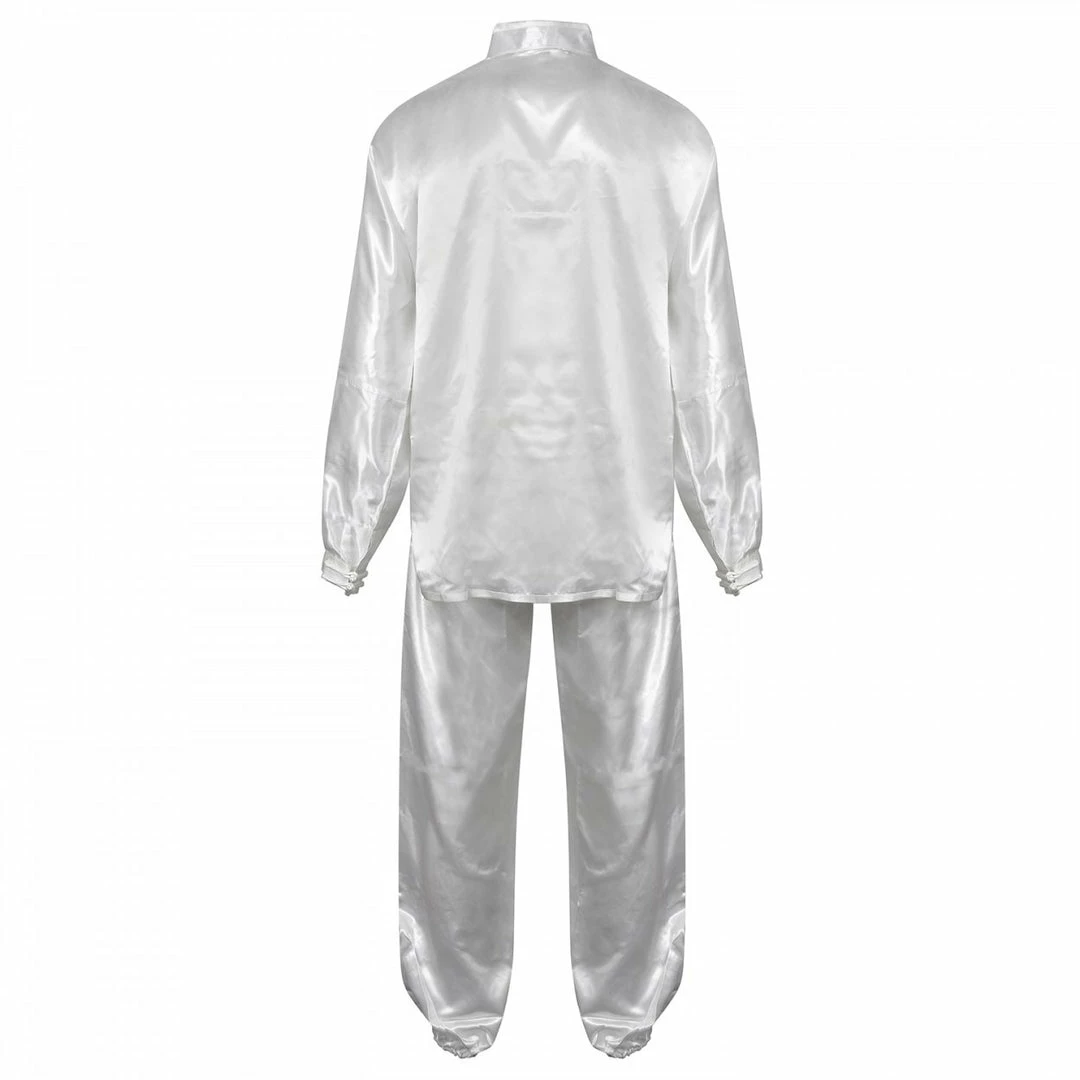 Playwell Tai Chi / Kung Fu Silk Uniform - White Tai Chi Uniforms And Suits 4 Playwell Tai Chi / Kung Fu Silk Uniform - White Tai Chi Uniforms And Suits