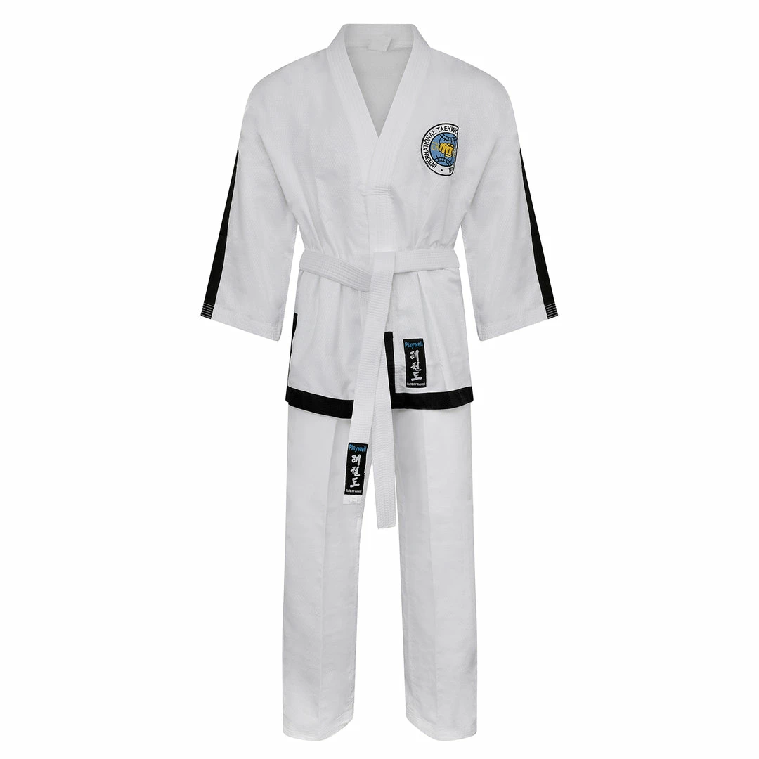 Playwell Elite Ultra Light ITF Taekwondo Master Fighter Suit ITF And Taekwondo Poomes Uniforms 1 Playwell Elite Ultra Light ITF Taekwondo Master Fighter Suit ITF And Taekwondo Poomes Uniforms