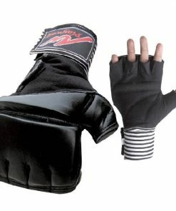 Playwell MMA Leather Gel Wrap Heavy Bag & Mitt Gloves - Clearance Mixed Martial Arts And Grappling Gloves