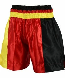 Playwell Boxing Gowns, Shorts And Vests Boxing Competition Satin Training Shorts - Black/Yellow
