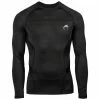 Playwell Venum MMA Shorts & Clothing Venum MMA G-Fit Compression Long Sleeve Rash Guard Top - Black