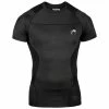 Playwell Venum MMA G-Fit Compression Short Sleeve Rash Guard Top - Black Venum MMA Shorts & Clothing