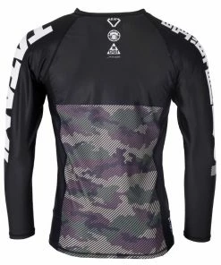 Playwell Tatami Adults Essential Camo Long Sleeve Rash Guard - Green