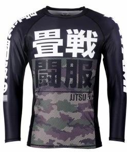 Playwell Tatami Kids Essential Camo Long Sleeve Rash Guard - Green Tatami Fightwear