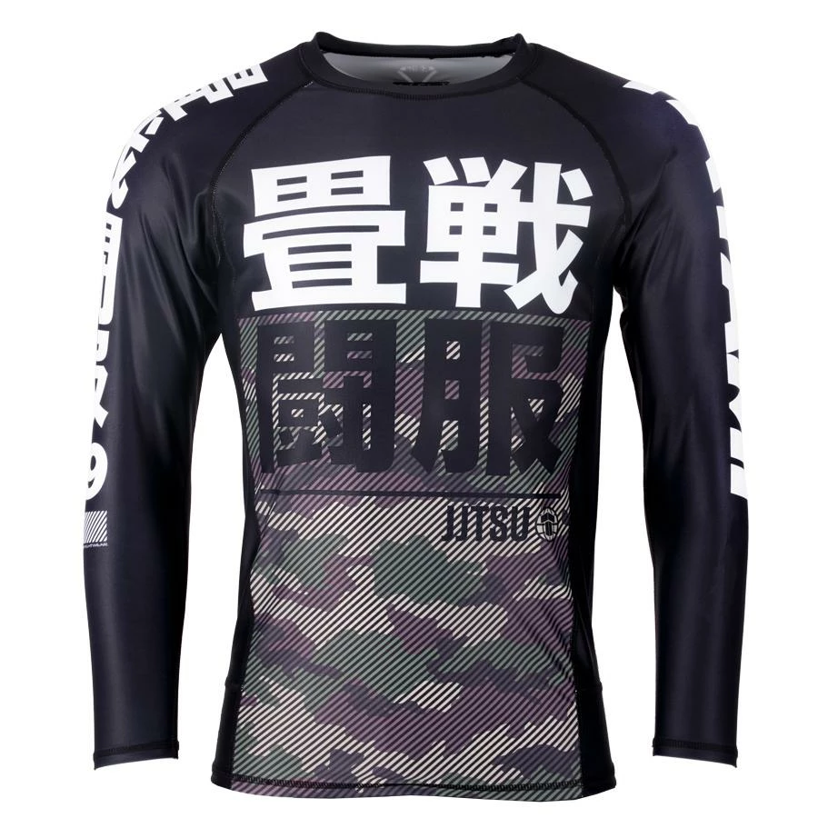 Playwell Tatami Kids Essential Camo Long Sleeve Rash Guard - Green Tatami Fightwear 1 Playwell Tatami Kids Essential Camo Long Sleeve Rash Guard - Green Tatami Fightwear