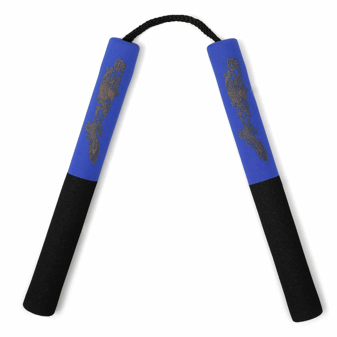 Playwell NR-005: Foam Nunchaku With Cord Blue / Black Dragon 1 Playwell NR-005: Foam Nunchaku With Cord Blue / Black Dragon
