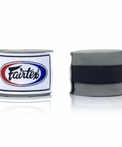 Playwell Fairtex Grey Traditional Elastic Stretch Hand Wraps - 4.5M